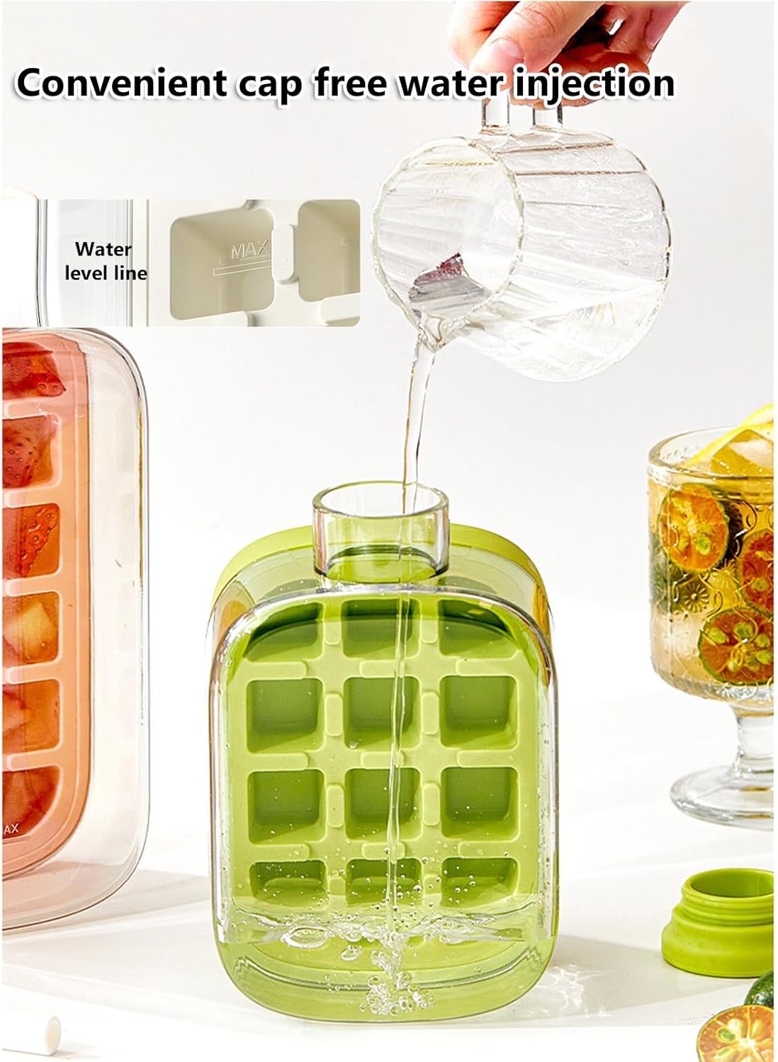 Ice cube tray, ice maker, straw cup, press-to-release ice curling