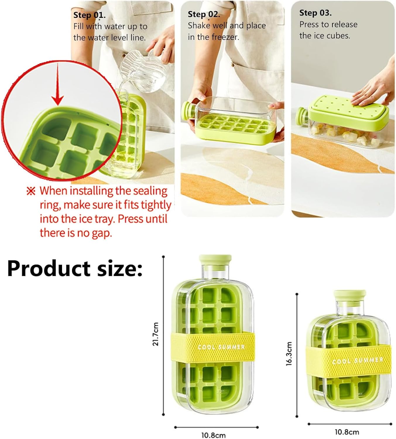 Ice cube tray, ice maker, straw cup, press-to-release ice curling