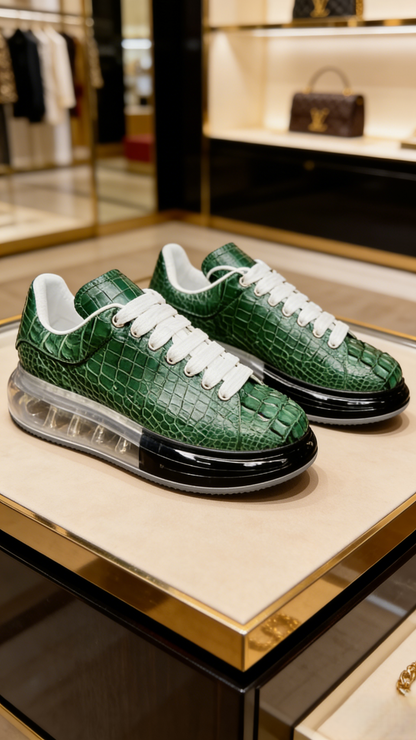 Luxury Air-Cushioned Casual Crocodile Leather Shoes