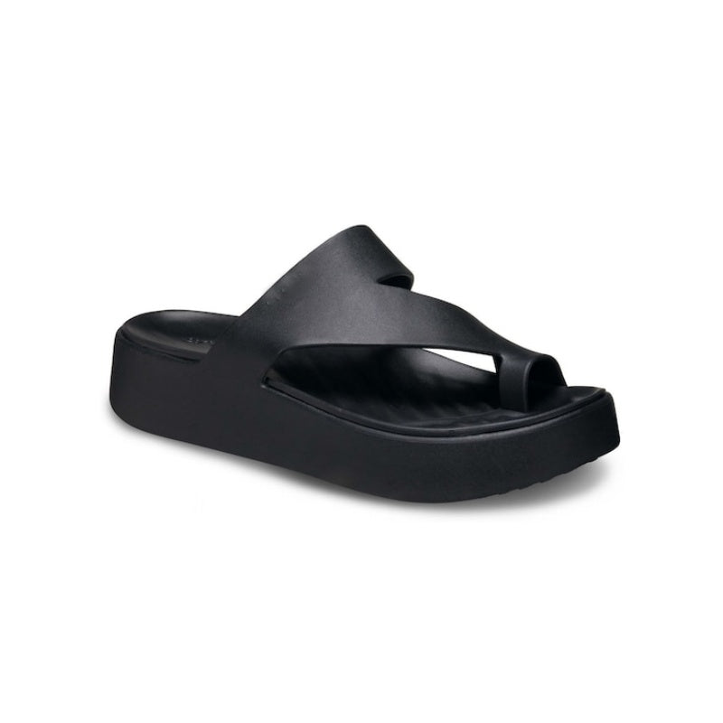 Black Platform Toe Loop Sandals