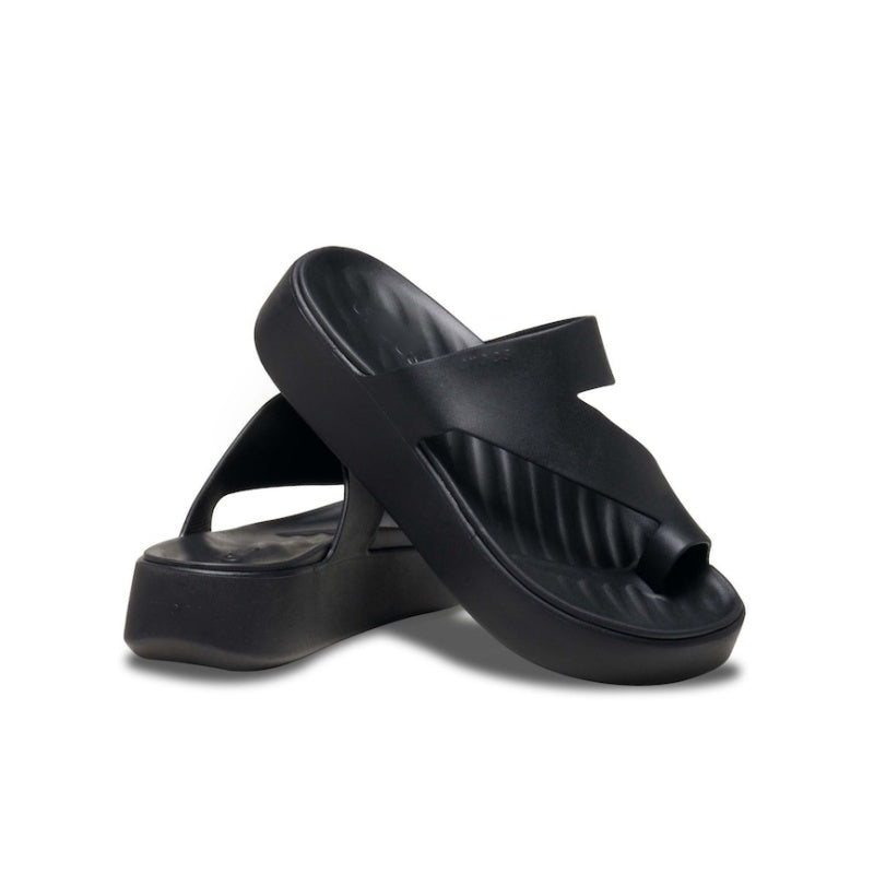 Black Platform Toe Loop Sandals