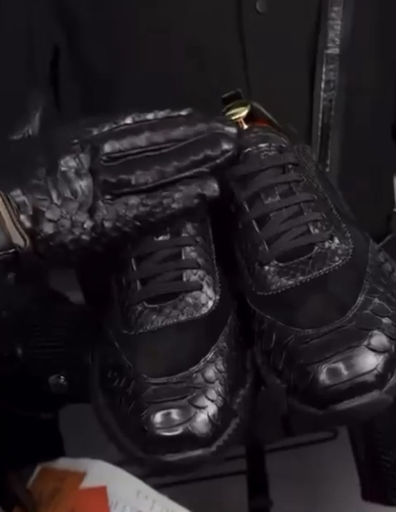 Men's sneakers made of python skin