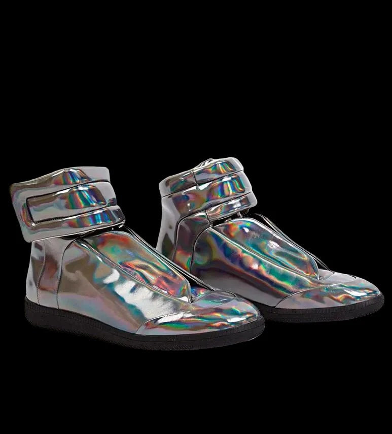 Silver Leather “Future” Hi-top Sneakers