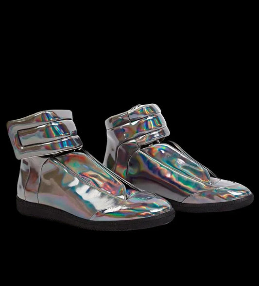 Silver Leather “Future” Hi-top Sneakers