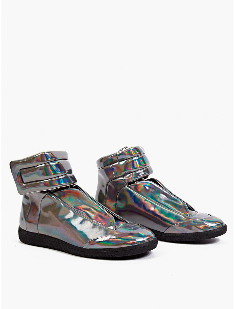 Silver Leather “Future” Hi-top Sneakers