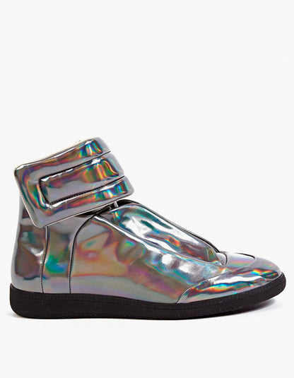 Silver Leather “Future” Hi-top Sneakers