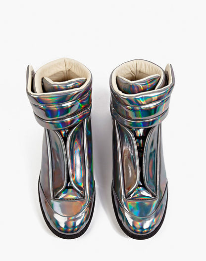 Silver Leather “Future” Hi-top Sneakers