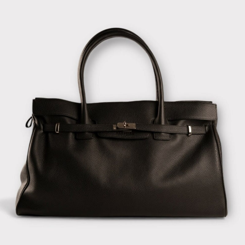 Black Grained Leather Bags