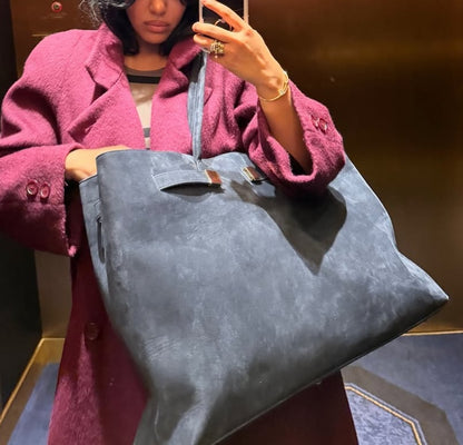 Giant Navy Suede Travel Bags