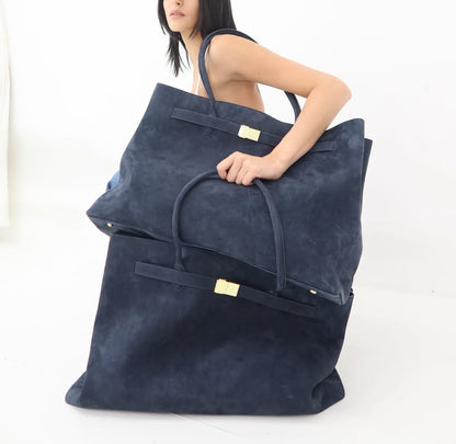 Giant Navy Suede Travel Bags