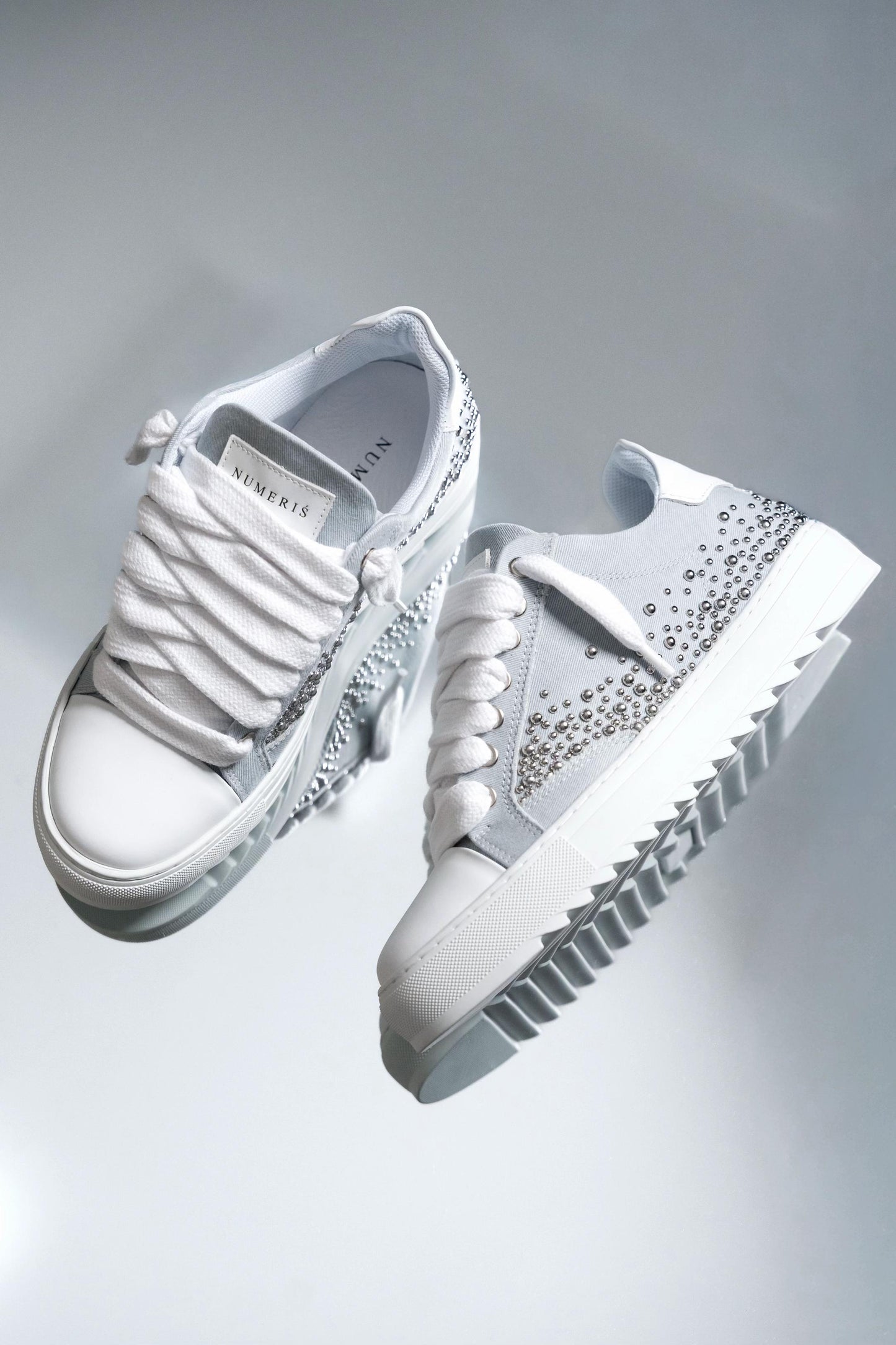 Studded Leather & Studded Denim Shoes