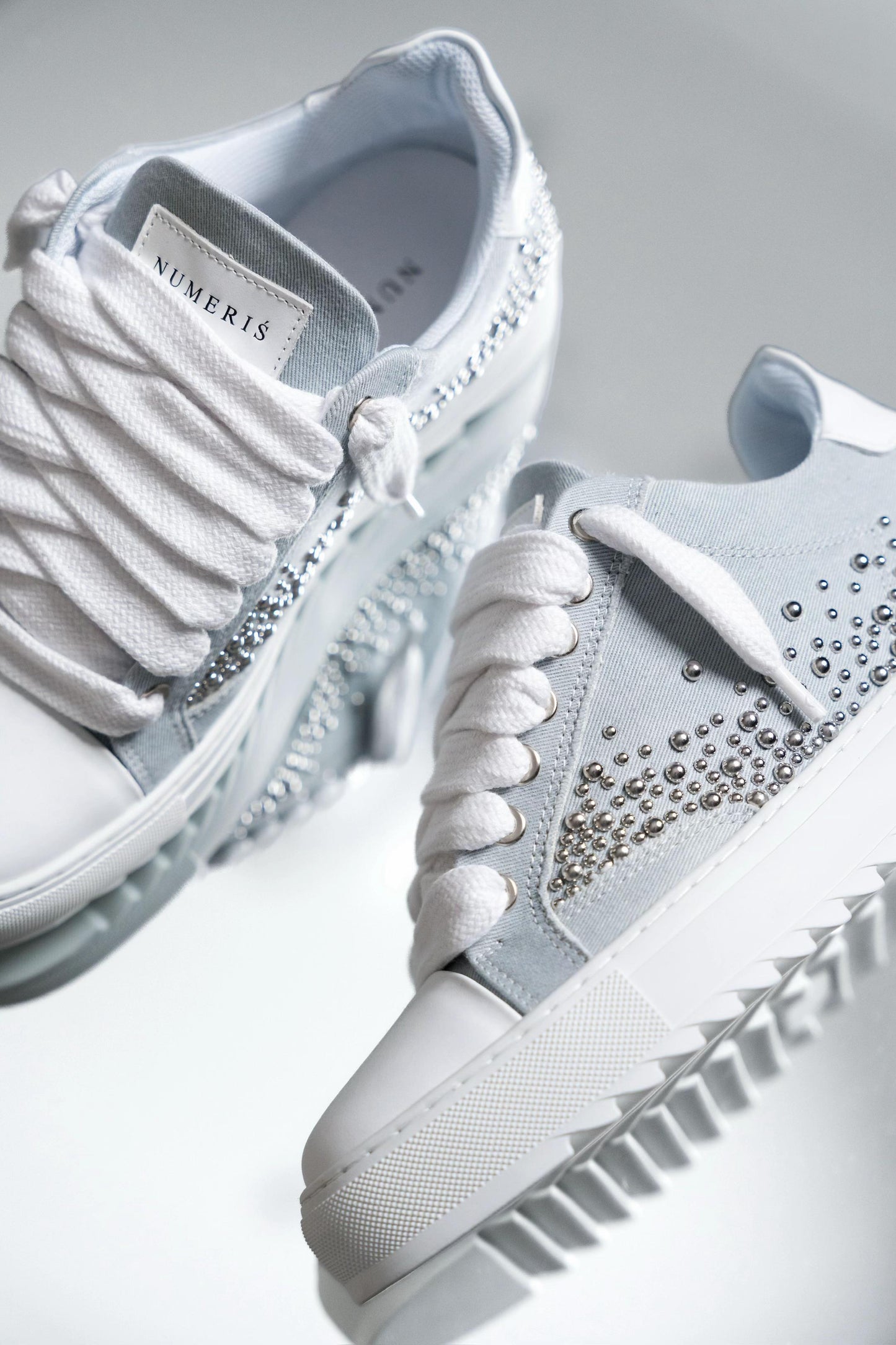 Studded Leather & Studded Denim Shoes