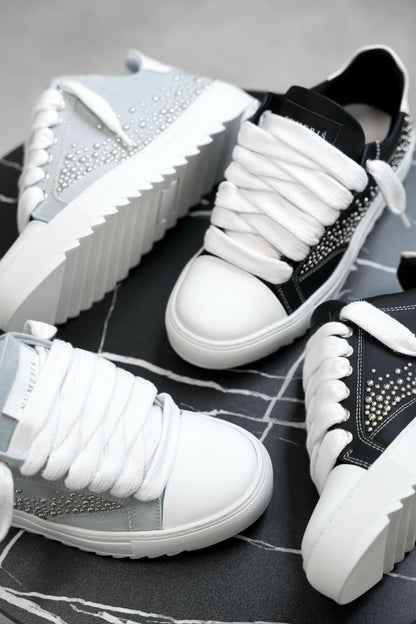 Studded Leather & Studded Denim Shoes