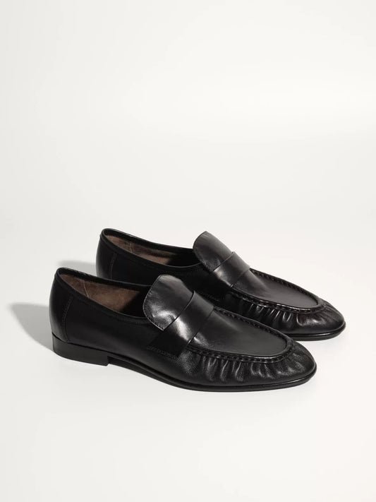 Pleated Leather Loafers