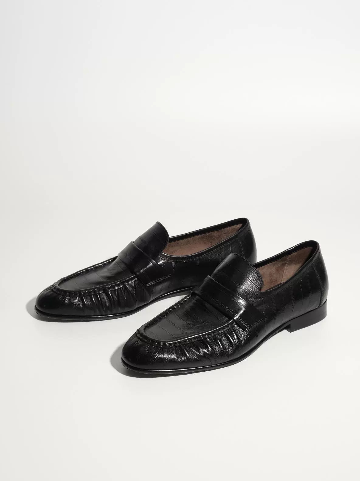 Pleated Leather Loafers
