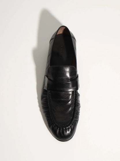 Pleated Leather Loafers
