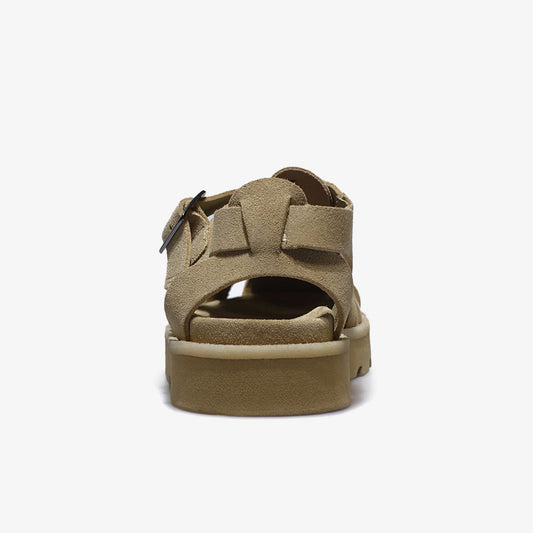 BUCKLE DARK MAPLE SUEDE SANDALS