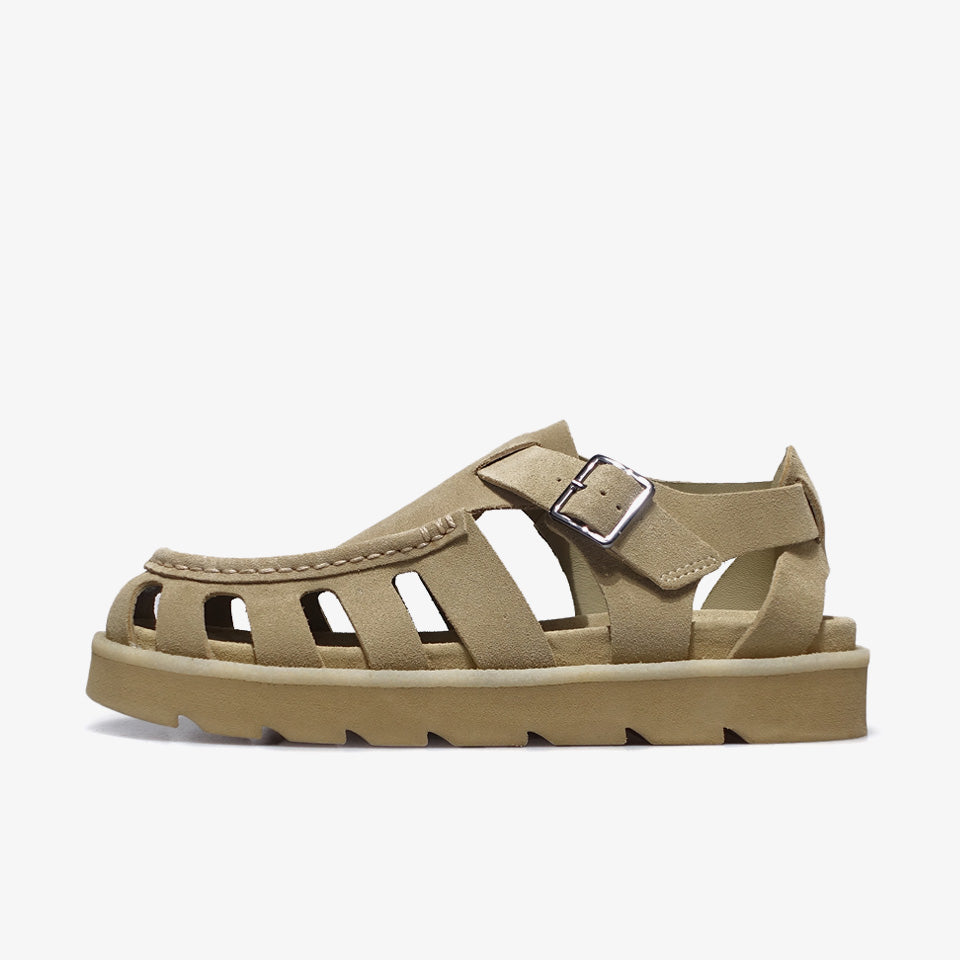 BUCKLE DARK MAPLE SUEDE SANDALS