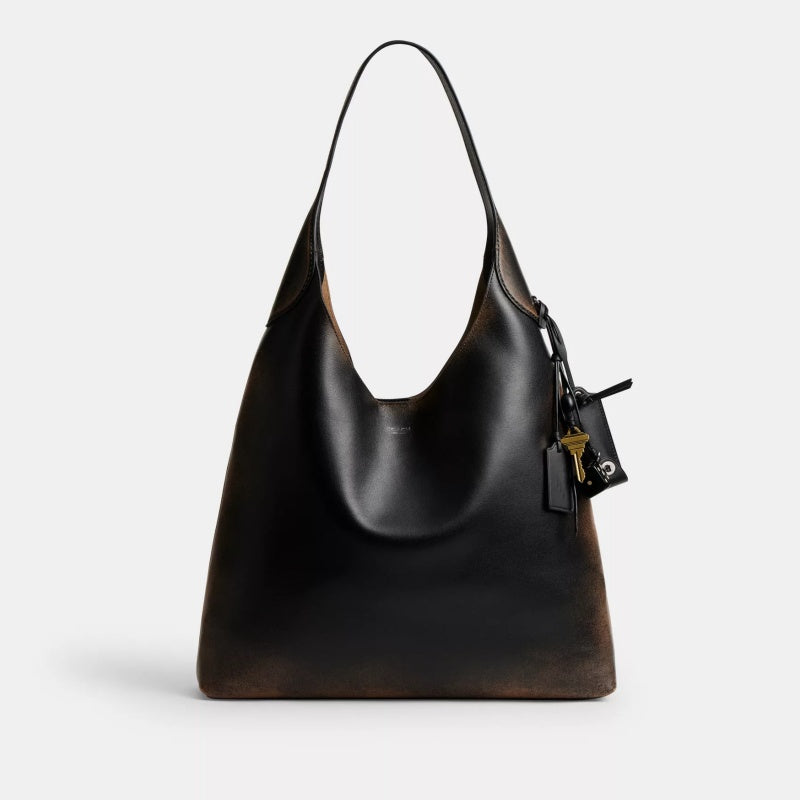 Distressed Leather Shoulder Bag