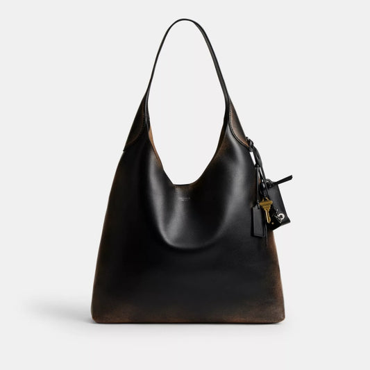 Distressed Leather Shoulder Bag