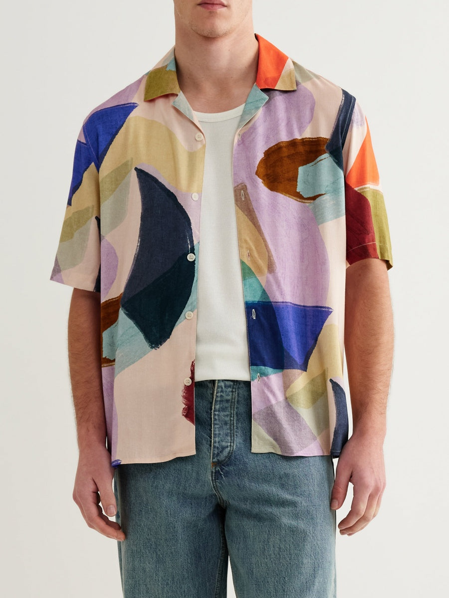 Multicolour Painted Shapes Short-Sleeve Shirt