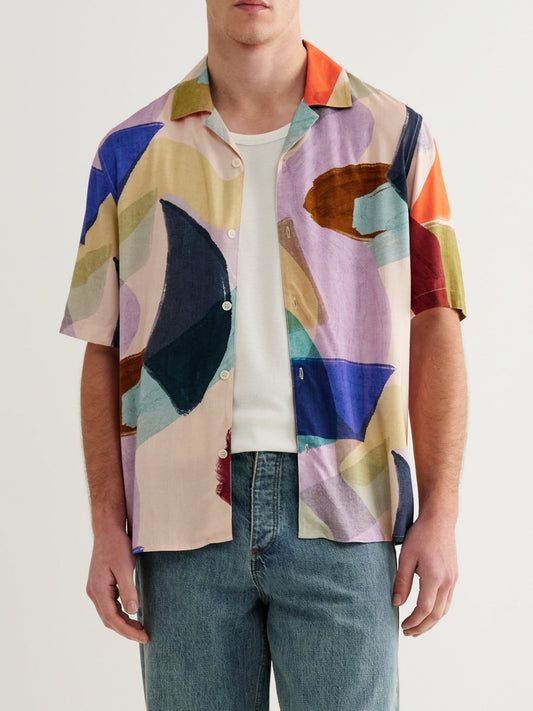 Multicolour Painted Shapes Short-Sleeve Shirt