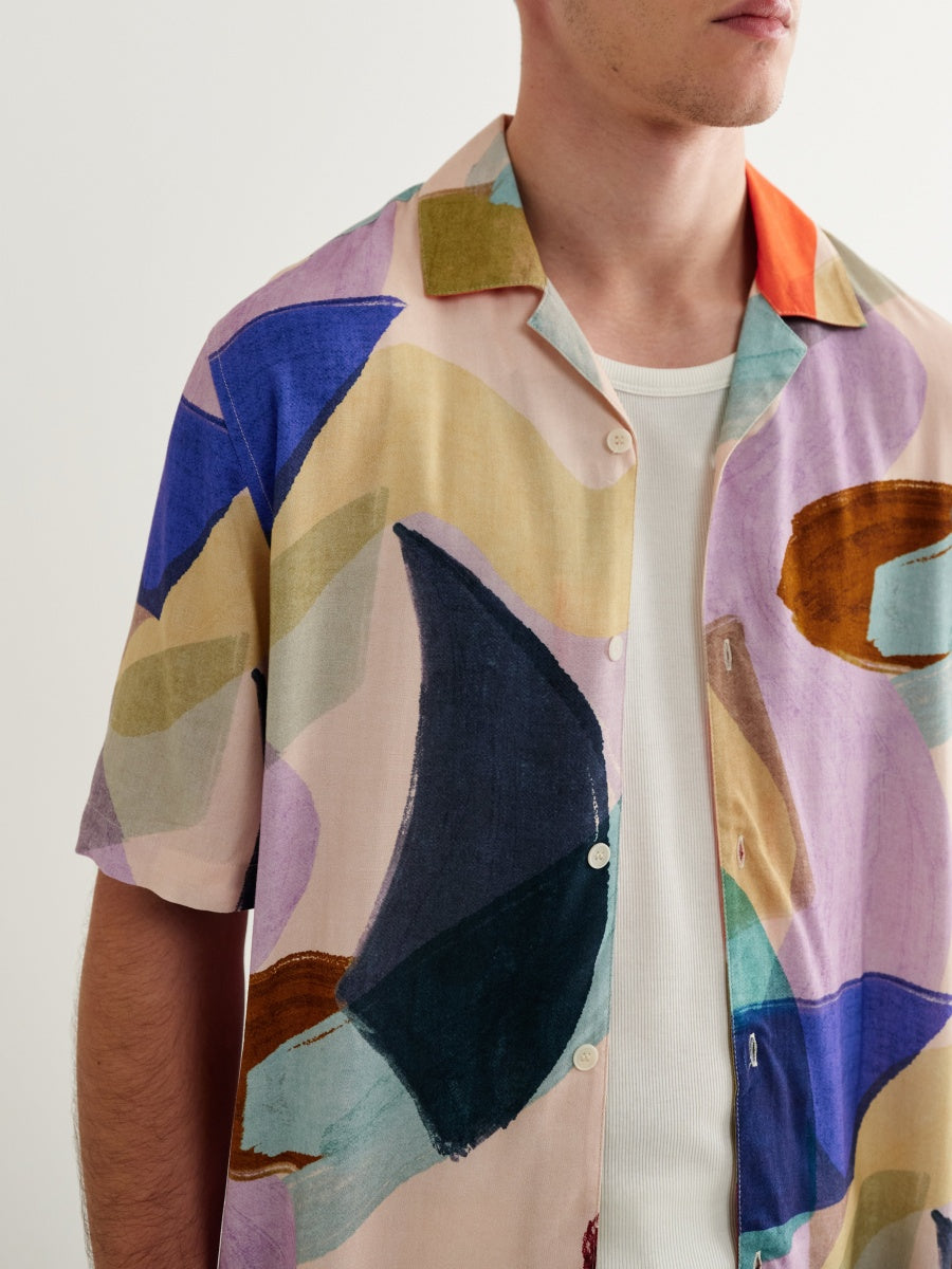 Multicolour Painted Shapes Short-Sleeve Shirt
