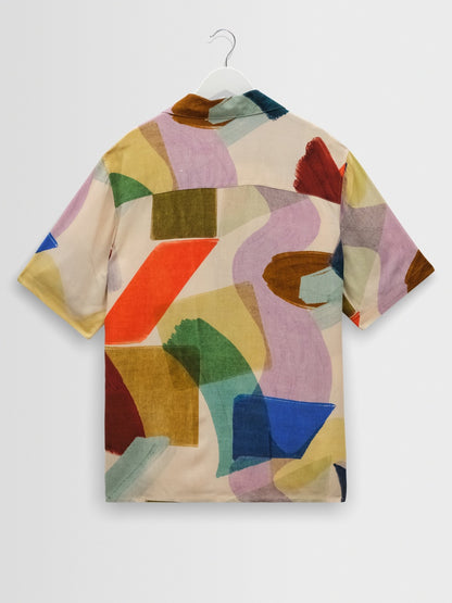 Multicolour Painted Shapes Short-Sleeve Shirt