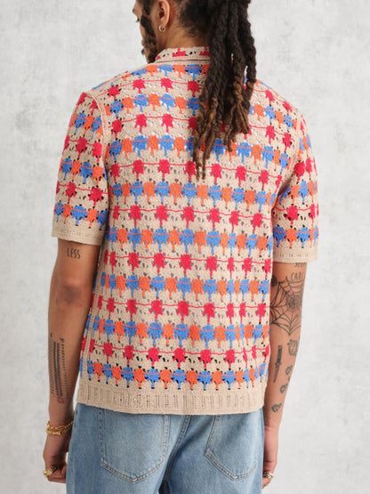 Multicolour Crochet Shirt