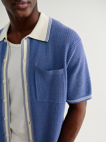 Tipped Pointelle Polo Shirt