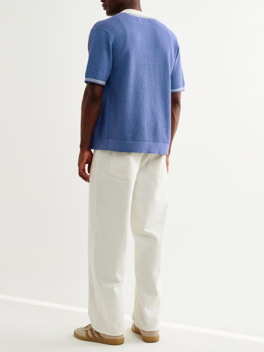 Tipped Pointelle Polo Shirt