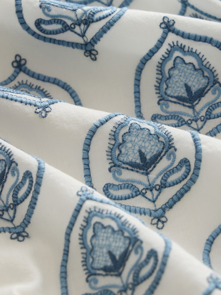 Embroidered Voile Capri Shirt