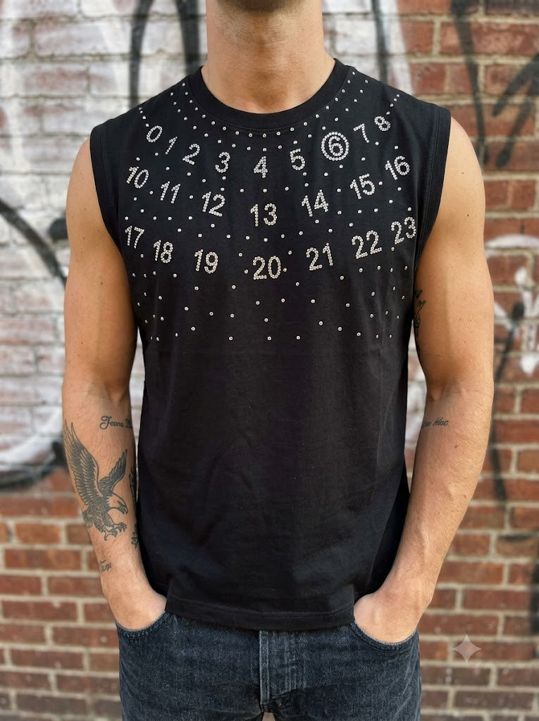 Men's Rhinestone Sleeveless Tank Top
