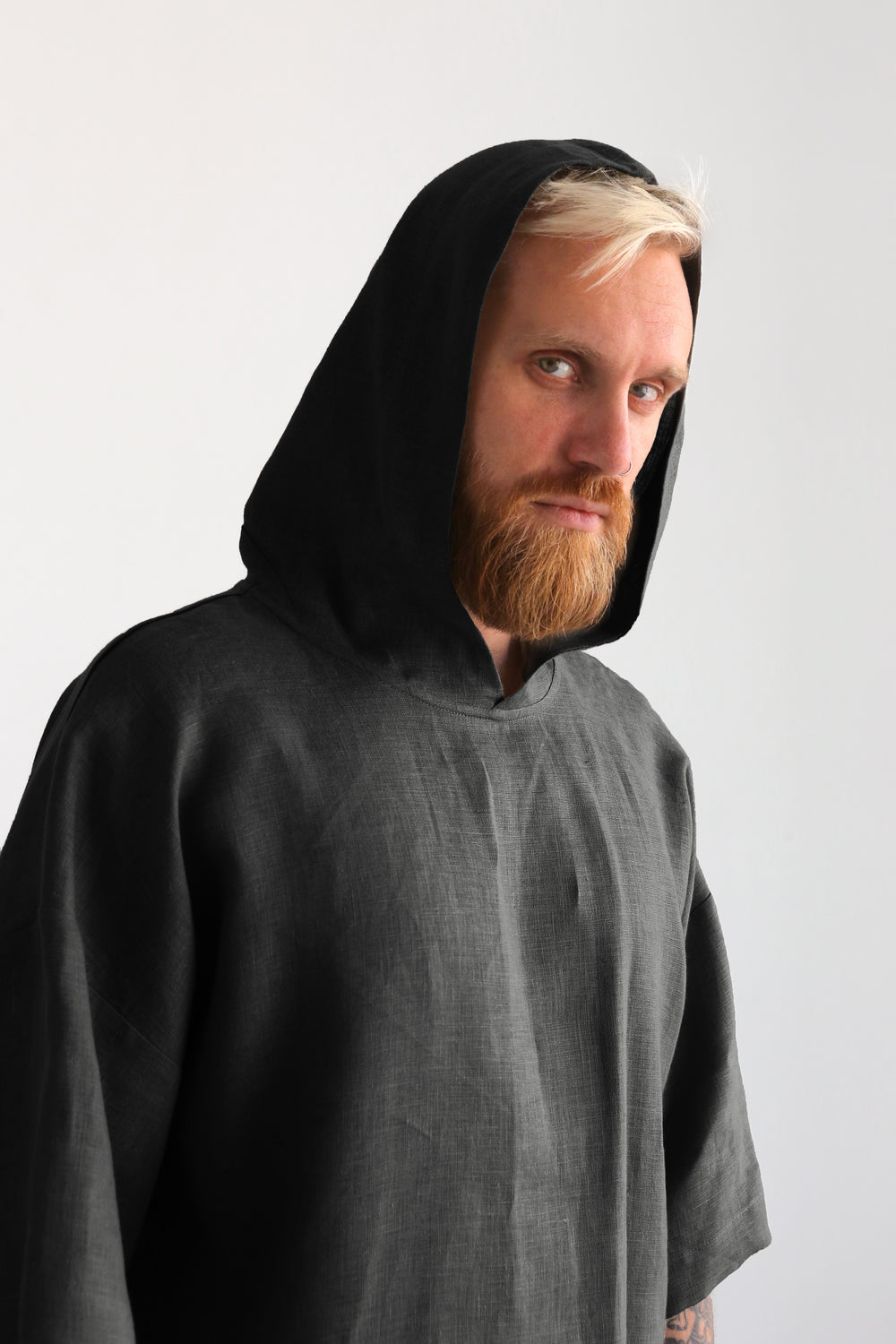 Linen Hooded T-shirt