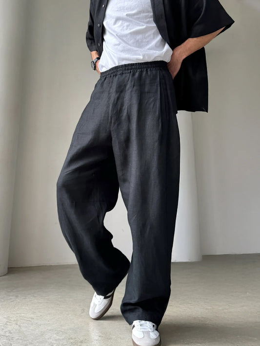 Men’s Wide-Leg Linen Pants