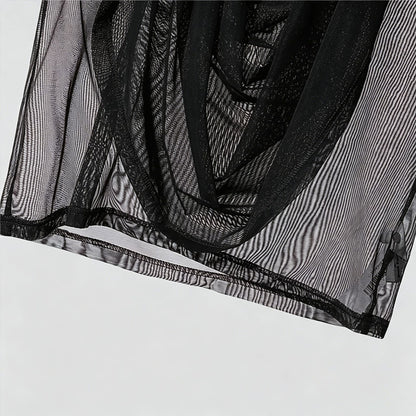 Men Tank Tops Mesh See Through Solid Color Vests