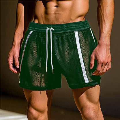 Mens Striped Hollow Out Casual Short