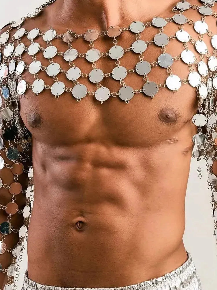 Metal Chain Disc Crop Top
