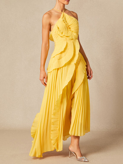 Ruffled Halter Neck Dress