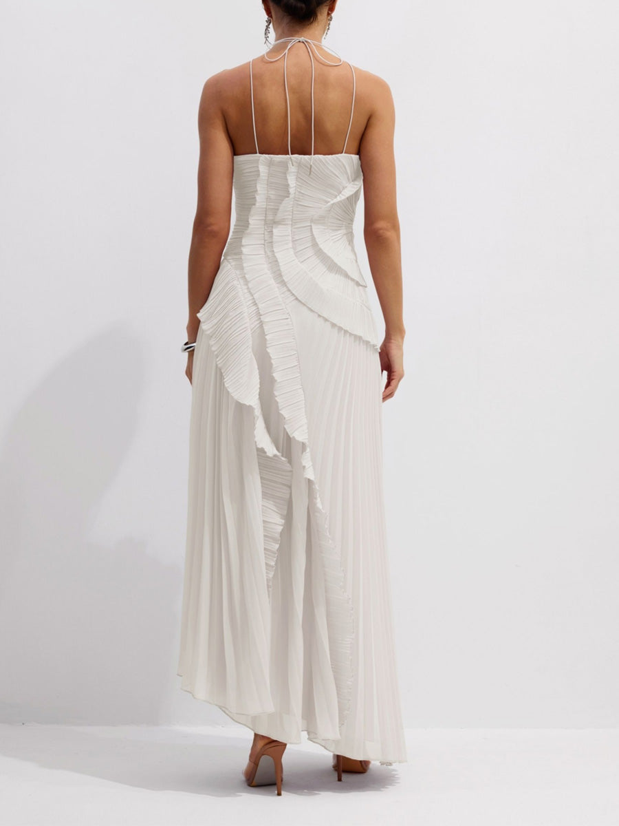 Ruffled Halter Neck Dress